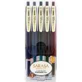 BOLIGRAFO ZEBRA SARASA CLIP 5 COLORES VINTAGE | 1 UNIDADES | (ZEBRA PEN)